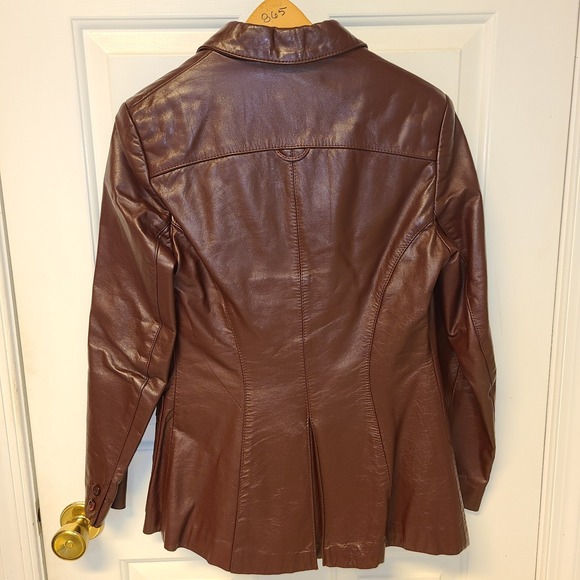 Etienne Aigner Brown Leather Jacket - Picture 4 of 16